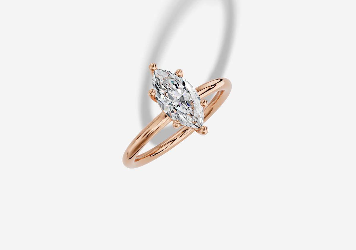 1.00 ctw Marquise Cut Lab Grown Diamond Standard Classic 6 Prong Engagement Ring in 14K Gold