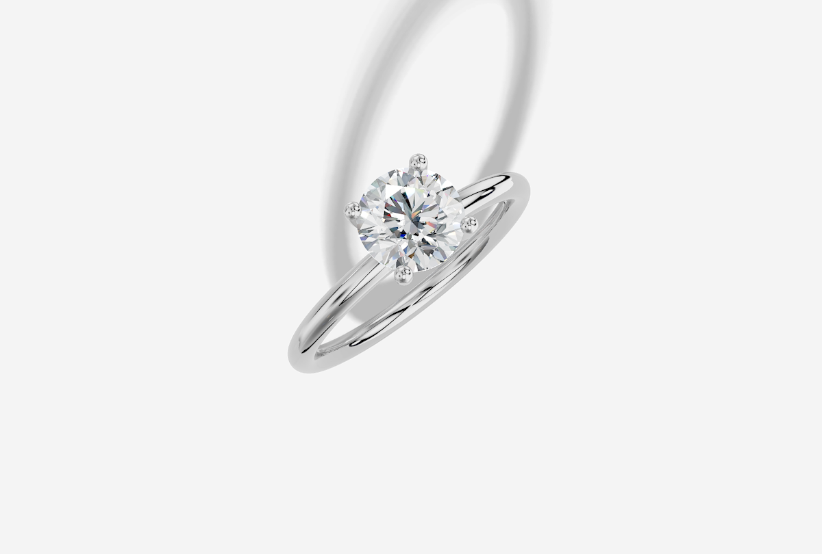 1.00 ctw Round Cut Lab Grown Diamond Standard Classic Prong Set Engagement Ring in 14K Gold