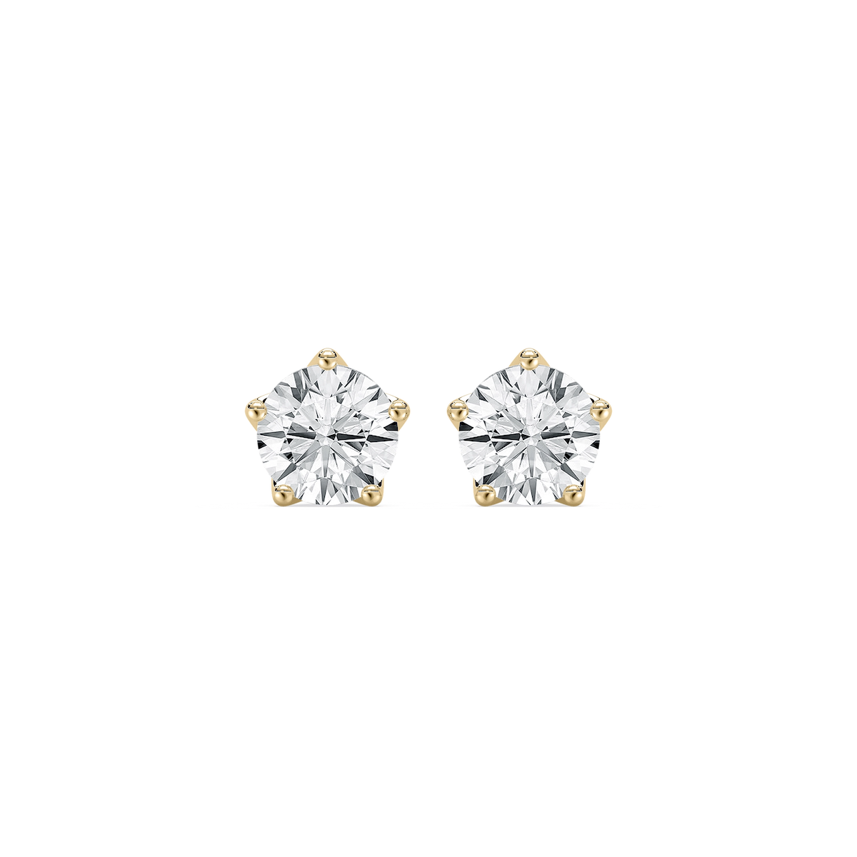 2 ctw Round Lab Grown Diamond 5-Prong Stud Earrings