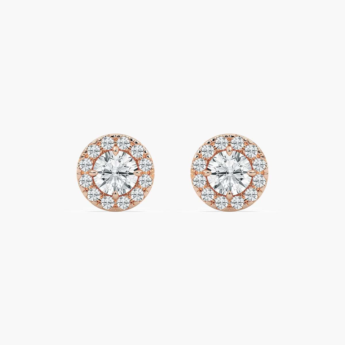 2/3 ctw Round Lab Grown Diamond Classic Halo Stud Earrings
