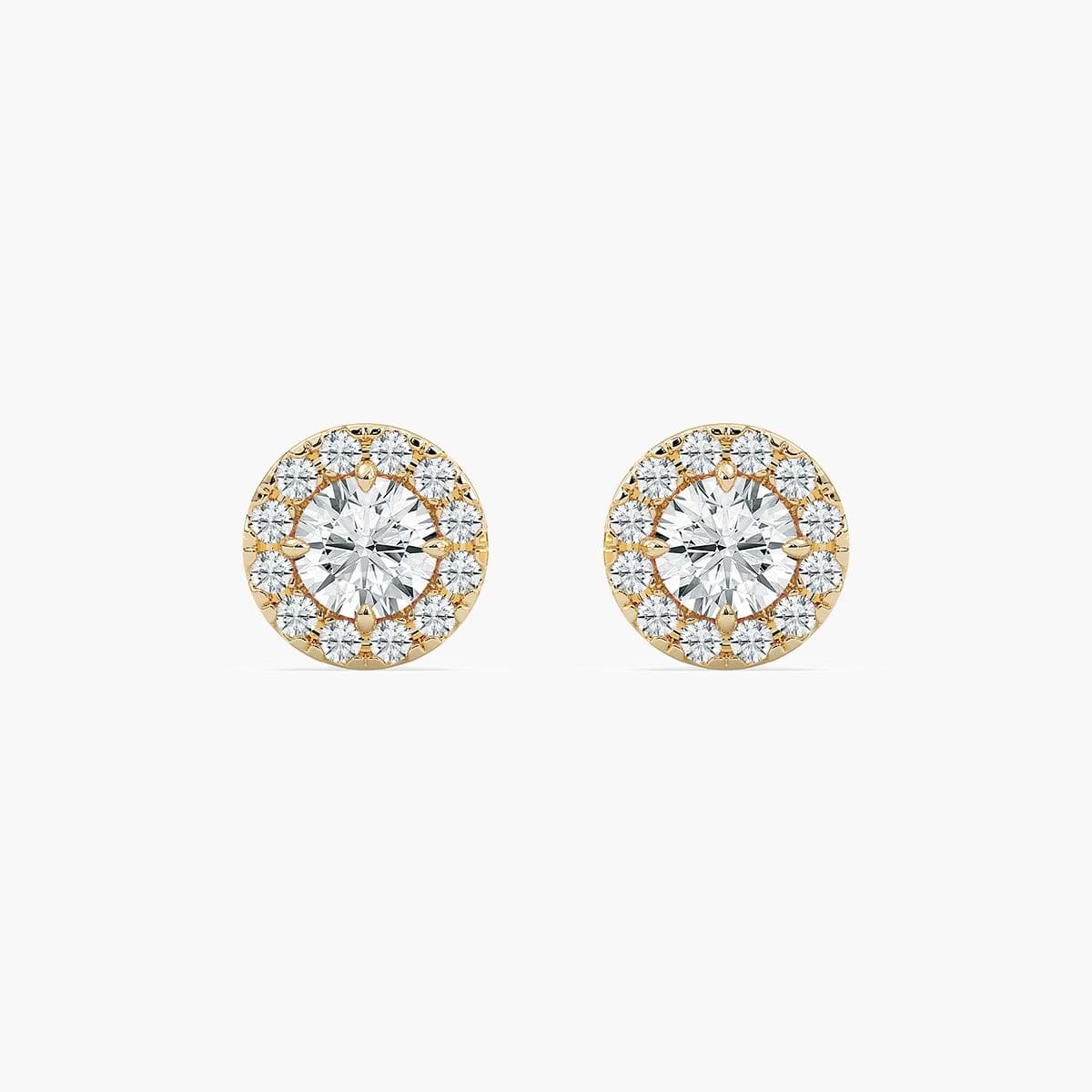 2/3 ctw Round Lab Grown Diamond Classic Halo Stud Earrings