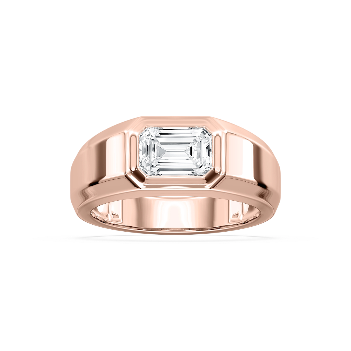 2 ctw Emerald Lab Grown Diamond East-West Bezel Ring