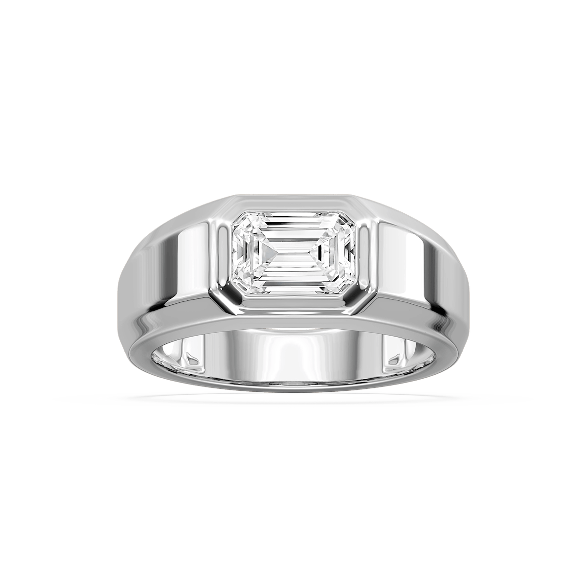 2 ctw Emerald Lab Grown Diamond East-West Bezel Ring