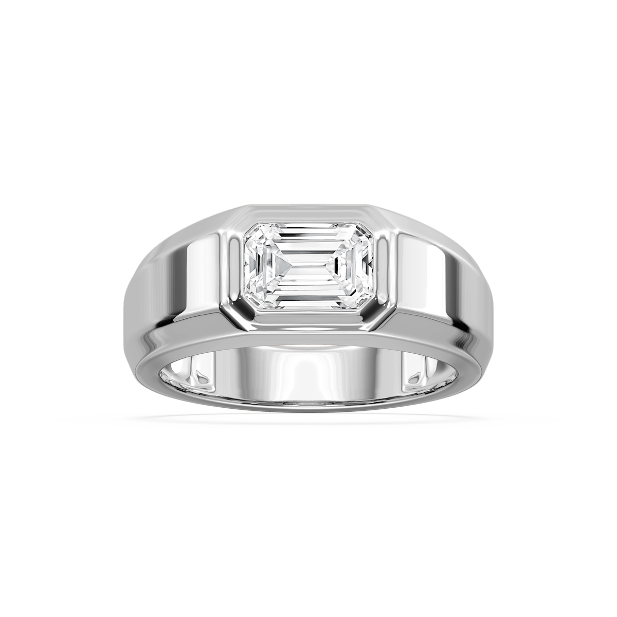 2 ctw Emerald Lab Grown Diamond East-West Bezel Ring