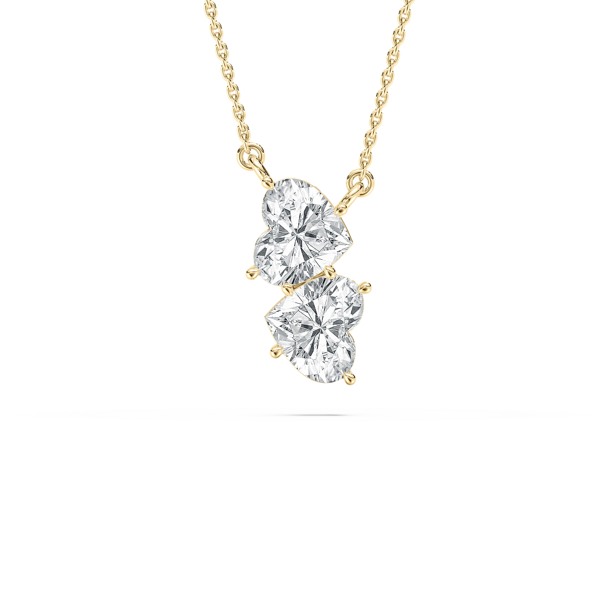 2 ctw Heart Lab Grown Diamond Two Stone Pendant - 18 Inches