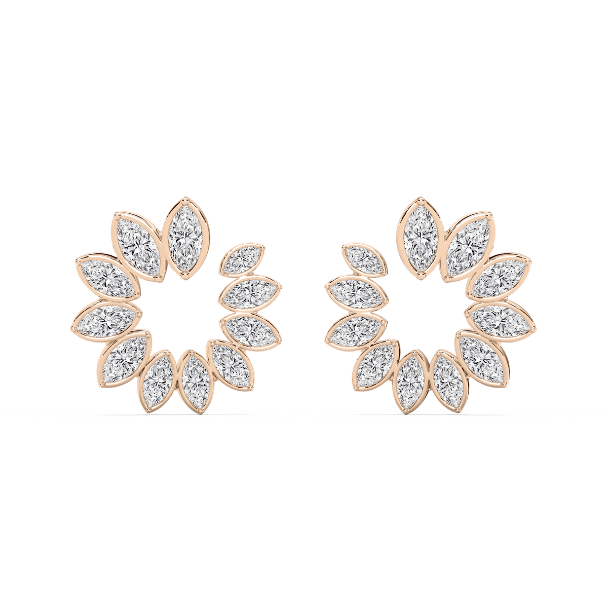 2 ²⁄₃ ctw Marquise Lab Grown Diamond Front to Back Hoop Earrings