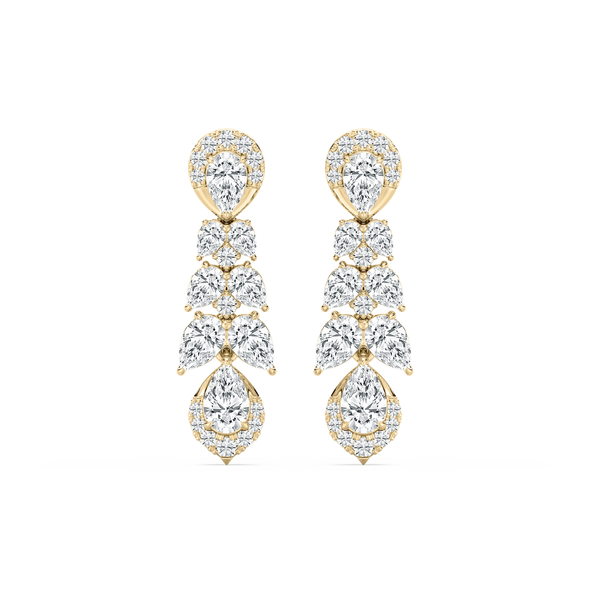 2 ½ ctw Pear and Round Lab Grown Diamond Drop Earrings