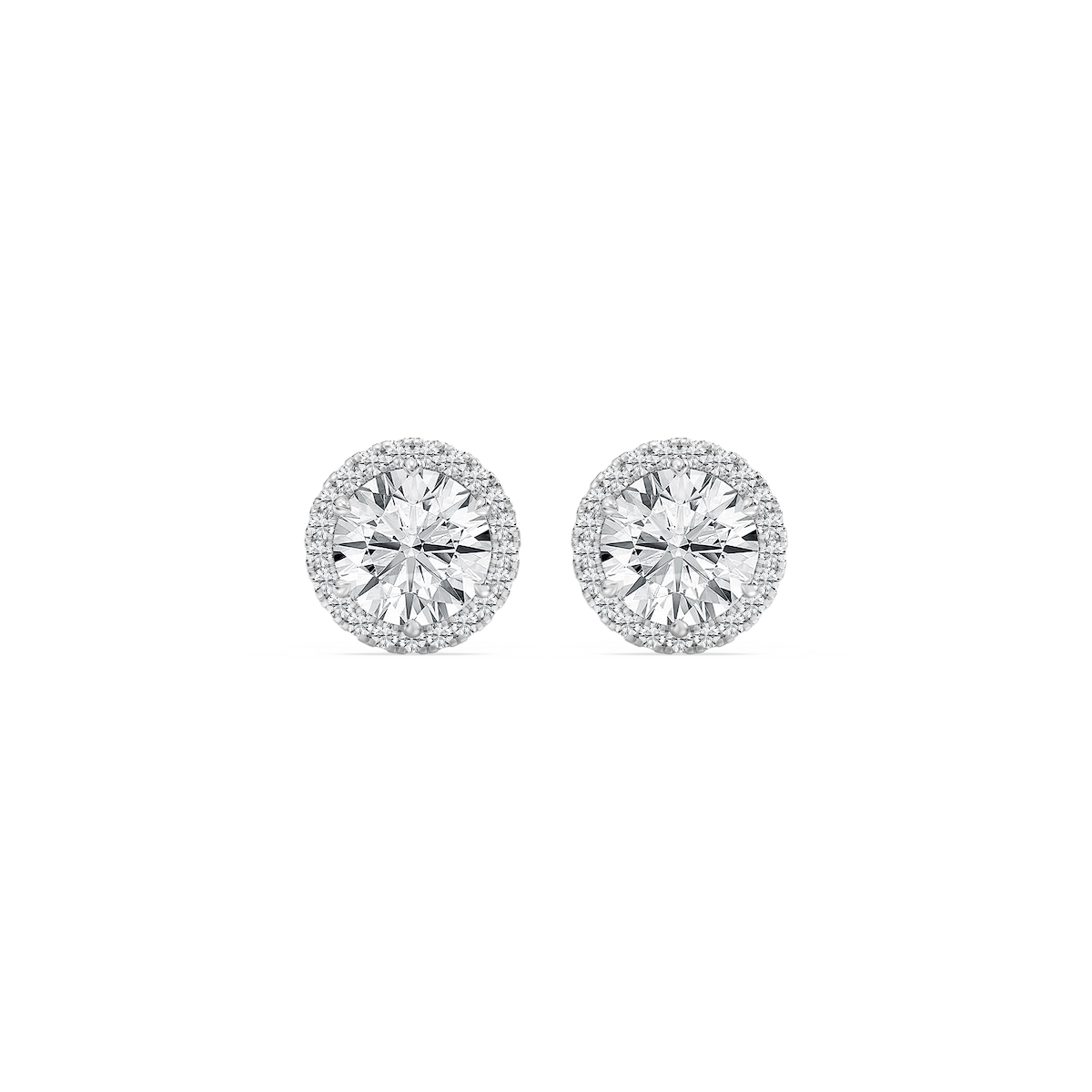 2 ⅓ ctw Round Lab Grown Diamond Halo Stud Earrings