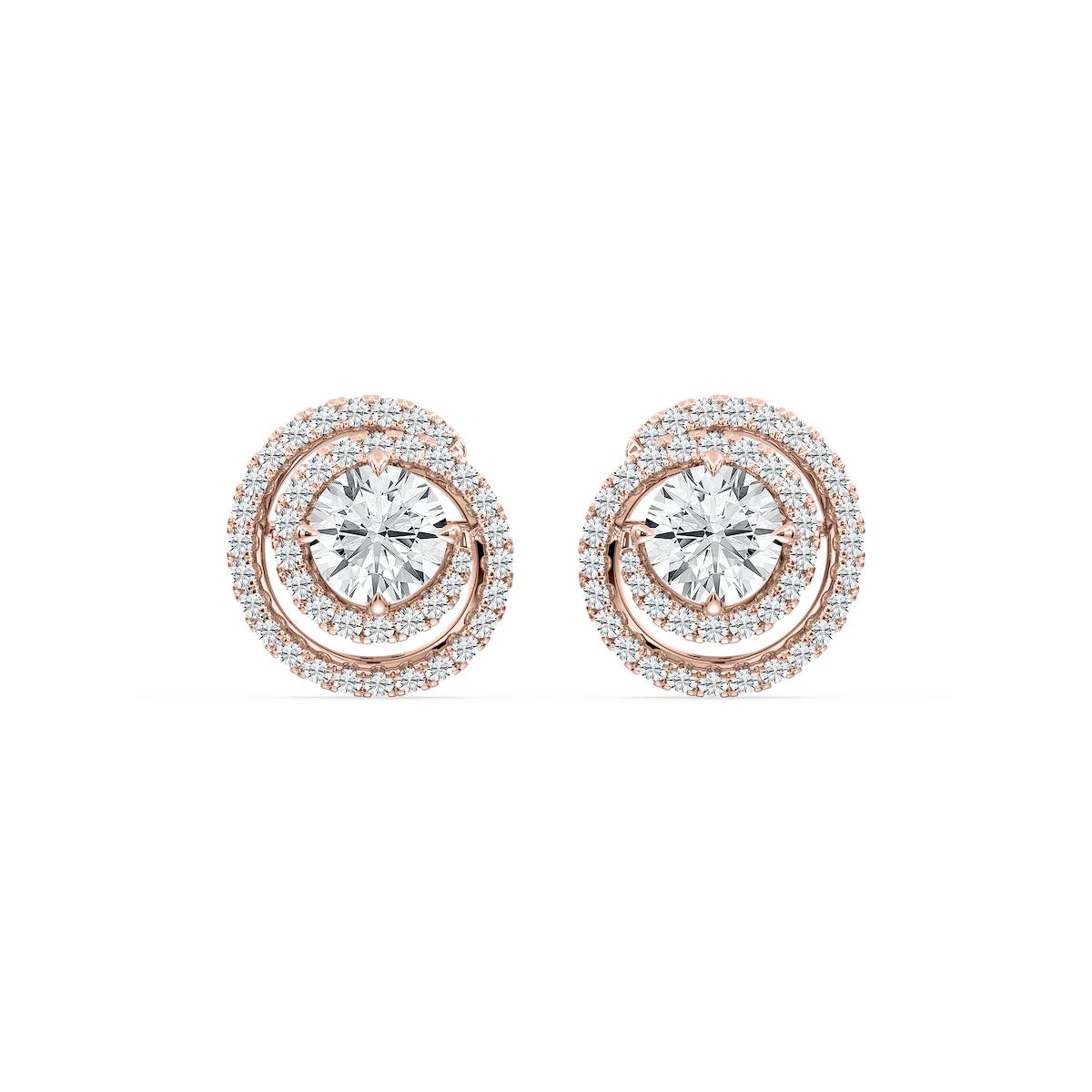 2 ⅞ ctw Round Lab Grown Diamond Swirl Stud Earrings