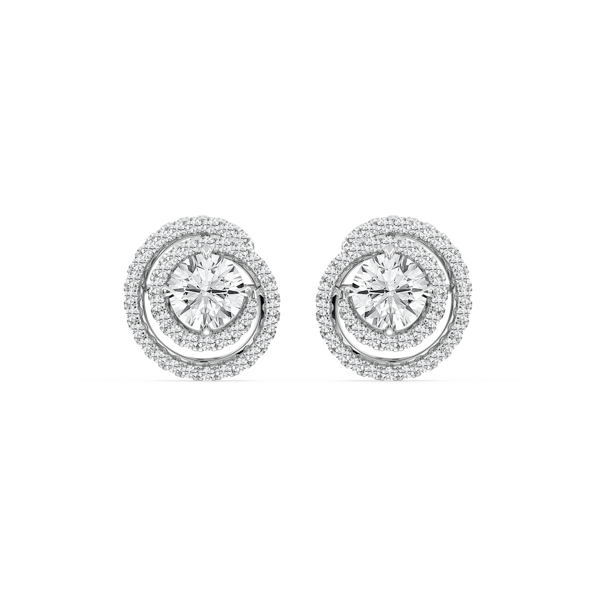 2 ⅞ ctw Round Lab Grown Diamond Swirl Stud Earrings