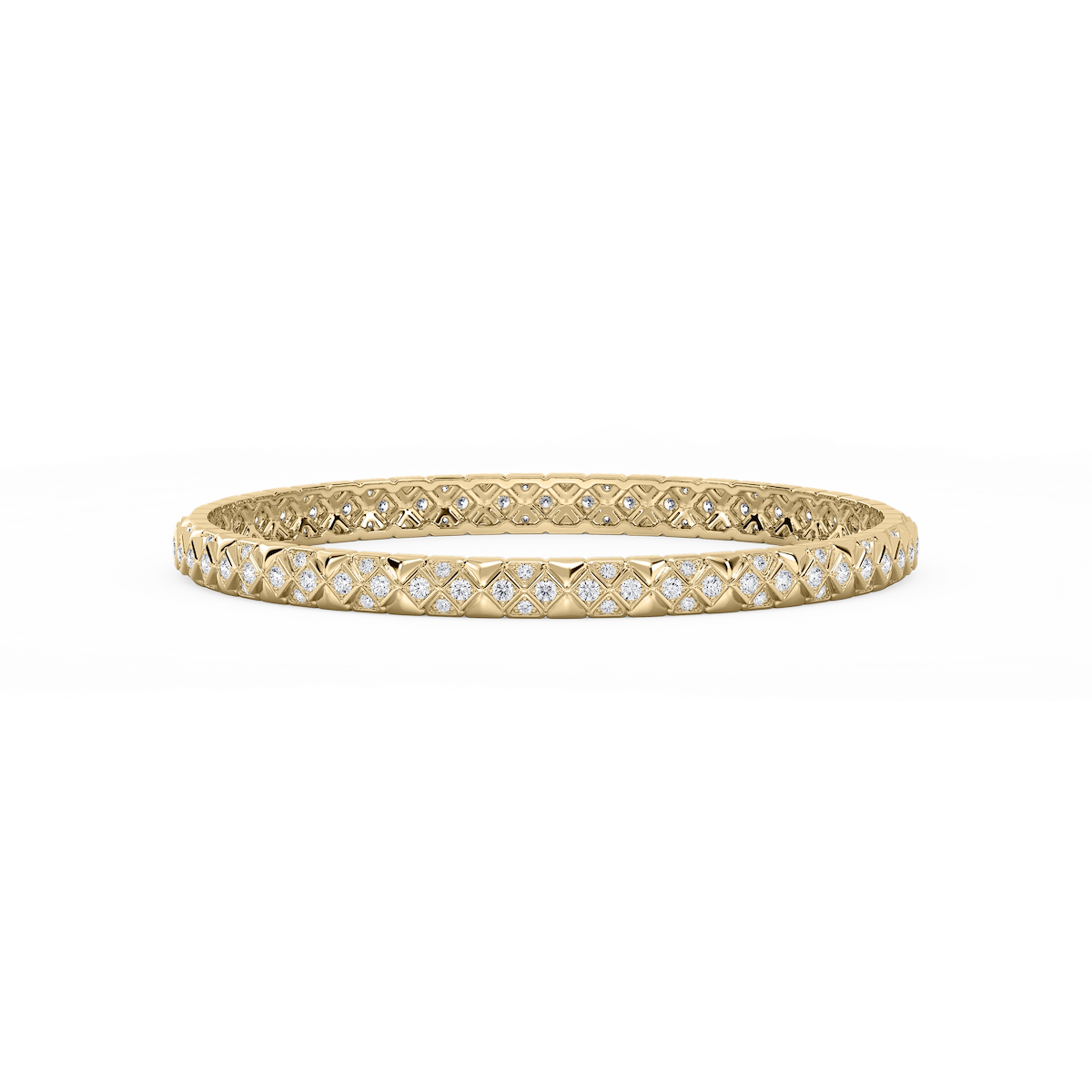 2 ½ ctw Round Lab Grown Diamond Textured Mosaic Bangle Bracelet  - 7.25 Inches