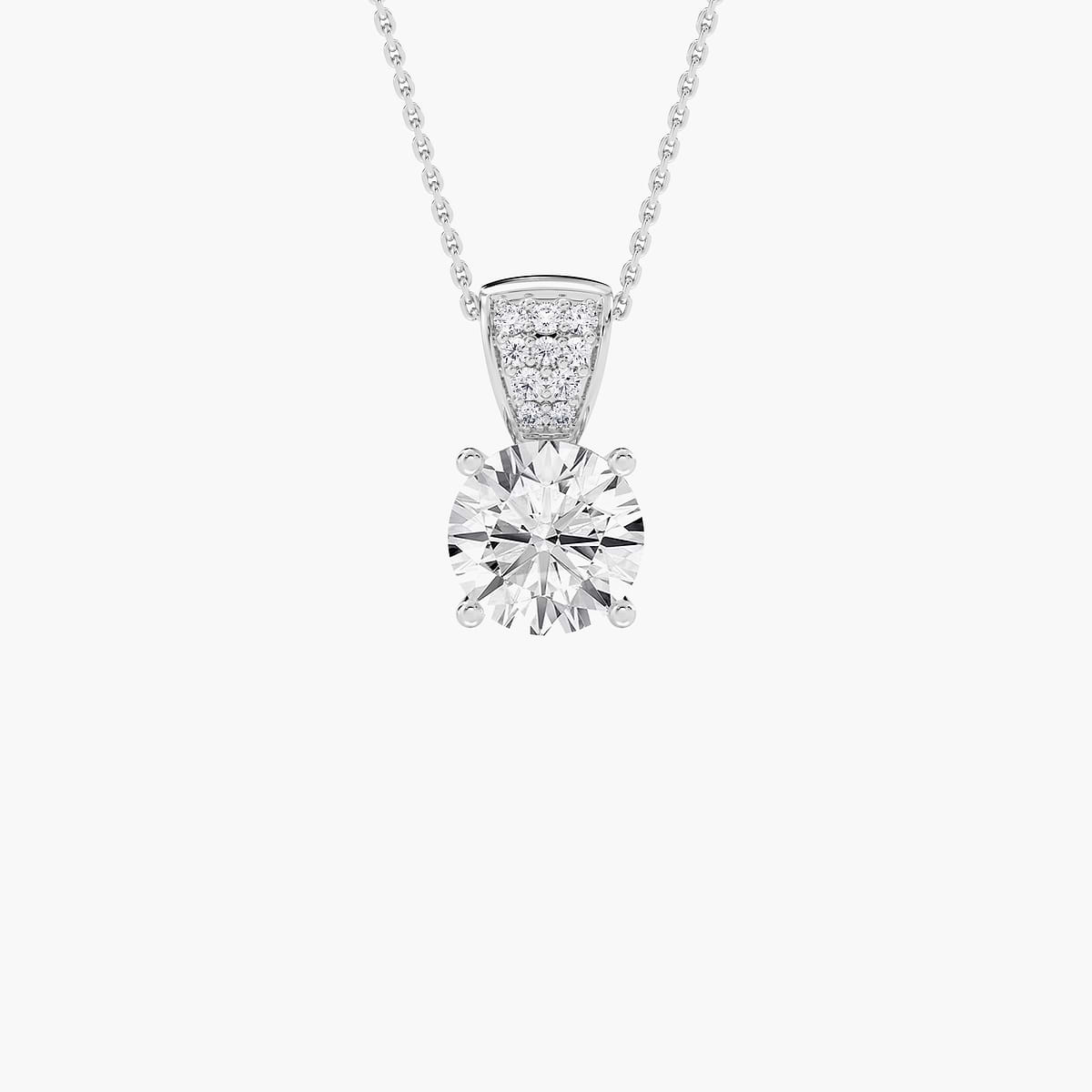 2 ¹⁄₁₀ ctw Round Lab Grown Diamond Drop Pendant - 18 Inches