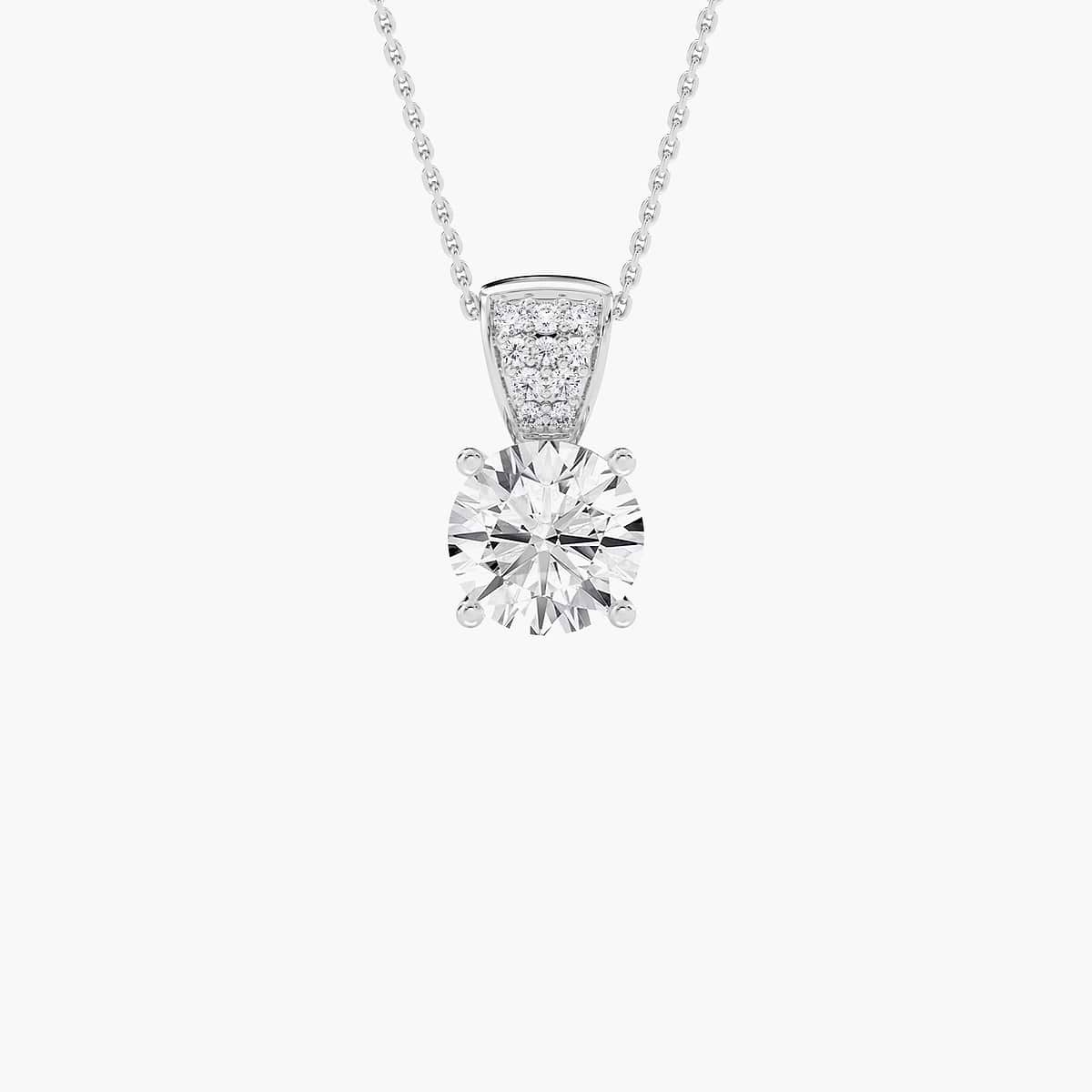 2 ¹⁄₁₀ ctw Round Lab Grown Diamond Drop Pendant - 18 Inches