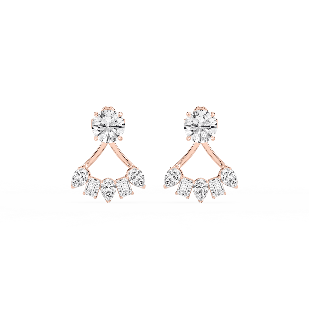 2 ctw Round Lab Grown Diamond Studs with Multi-Stone Jacket Set