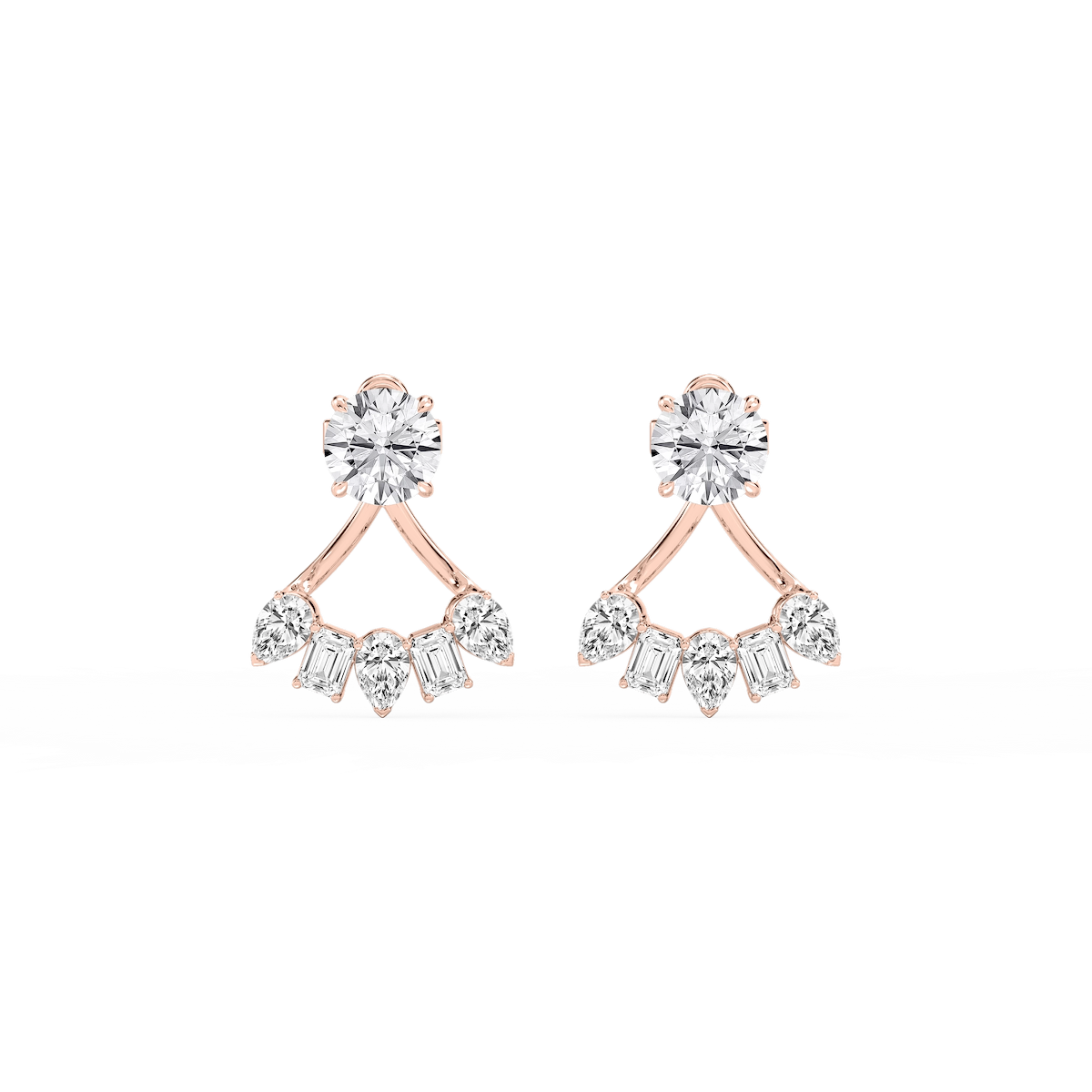 2 ctw Round, Pear and Emerald Lab Grown Diamond Studs and Multi-Stone Jacket Set