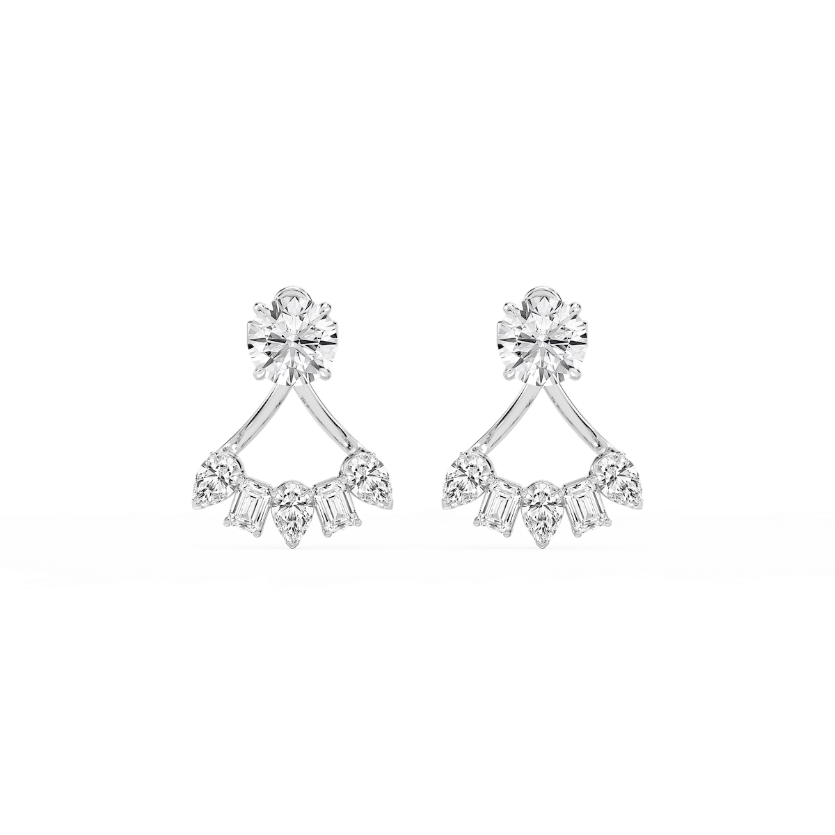 2 ctw Round, Pear and Emerald Lab Grown Diamond Studs and Multi-Stone Jacket Set