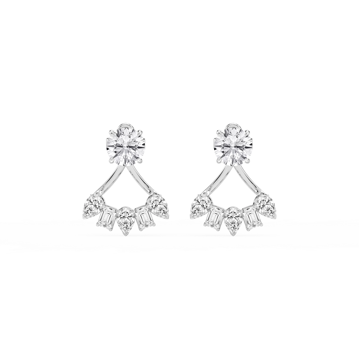 2 ctw Round, Pear and Emerald Lab Grown Diamond Studs and Multi-Stone Jacket Set