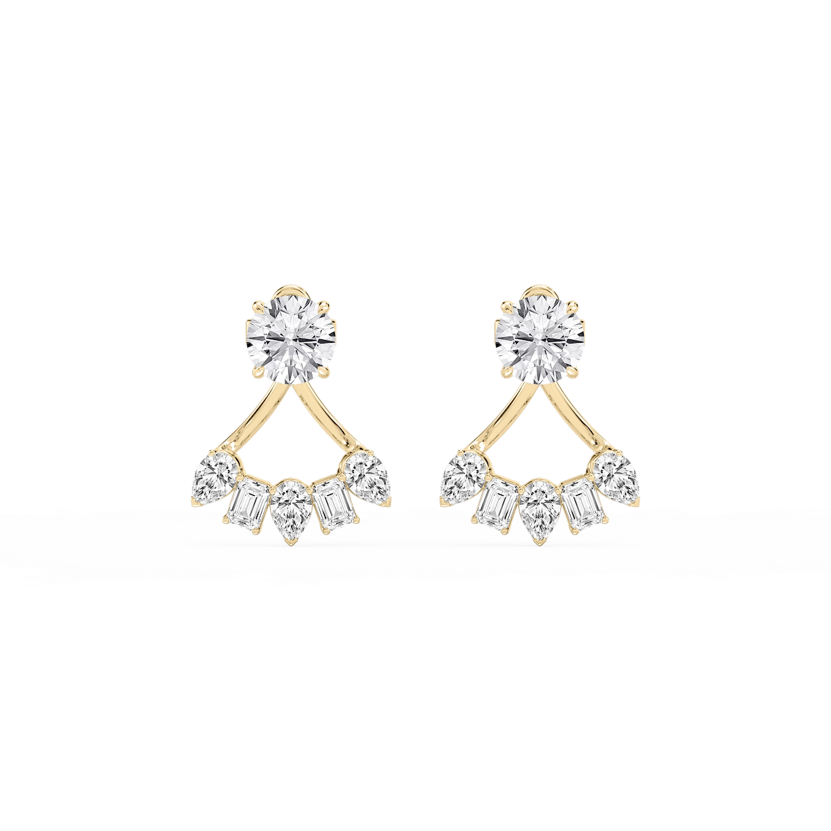 2 ctw Round, Pear and Emerald Lab Grown Diamond Studs and Multi-Stone Jacket Set