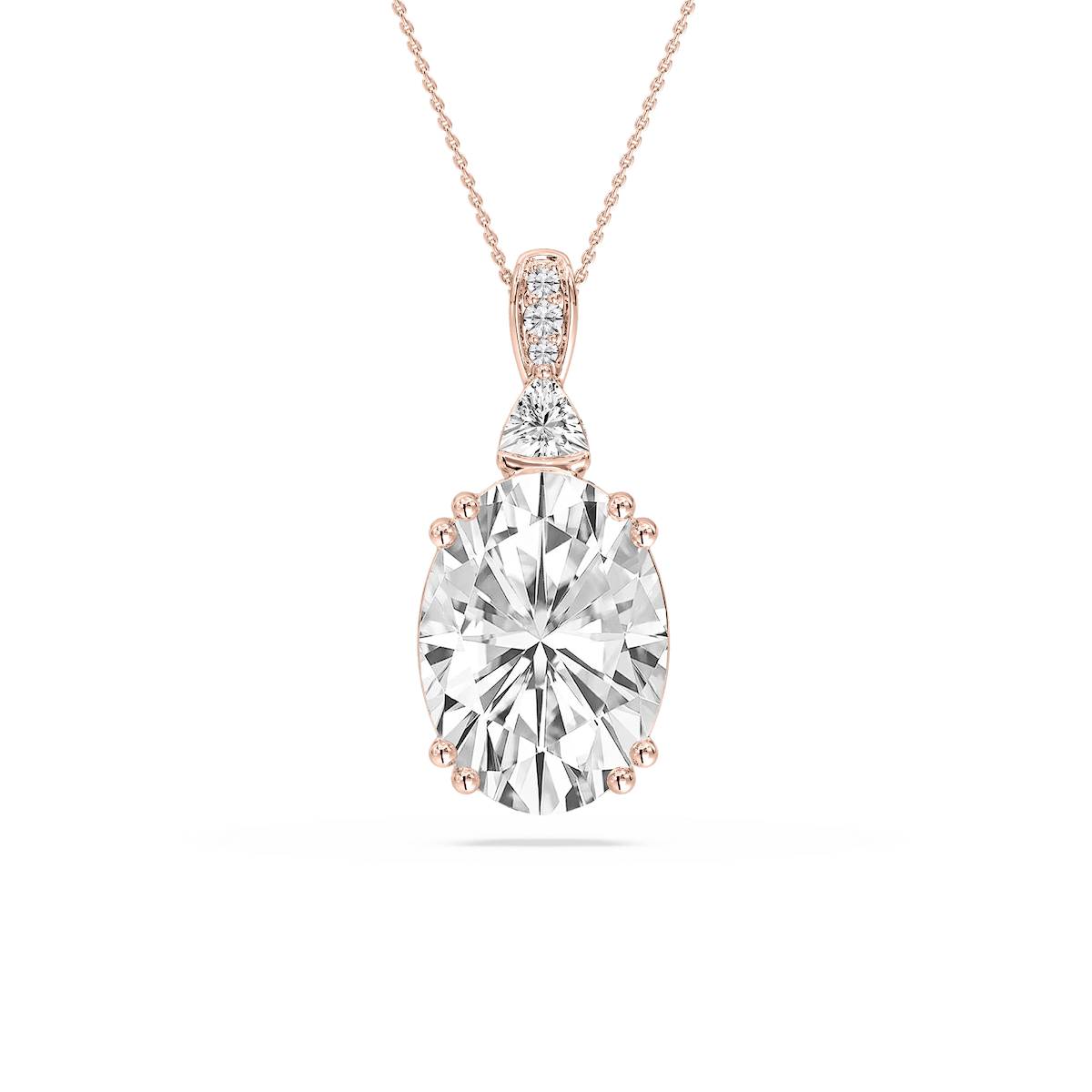 23 ²⁄₃ ctw Oval Lab Grown Diamond Double Prong Pendant - 18 Inches - Signature Collection