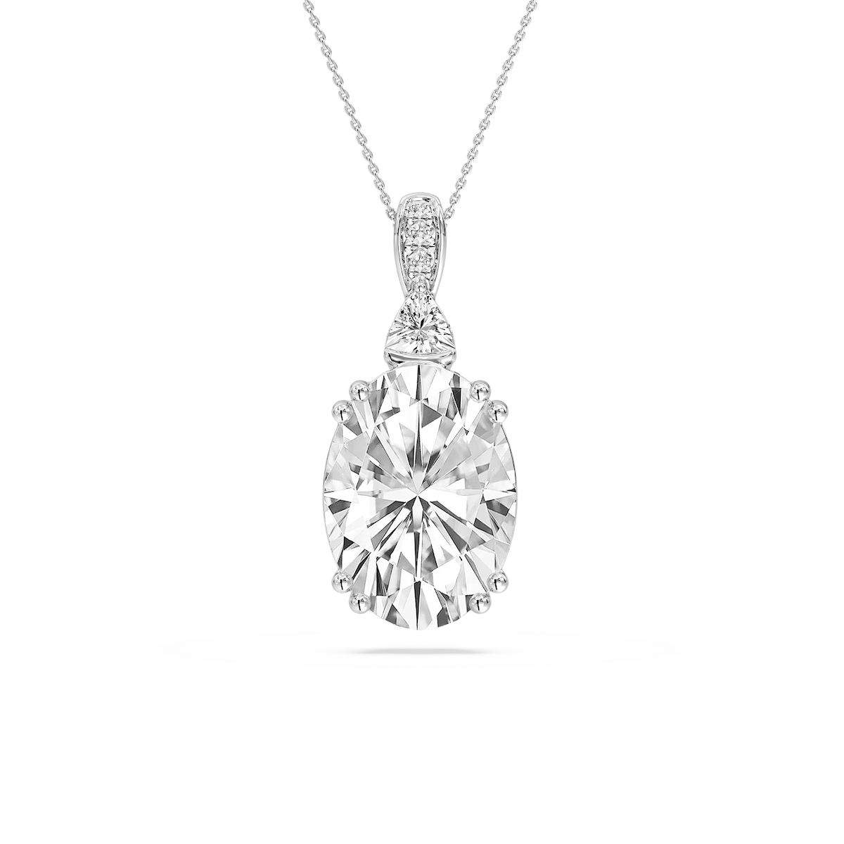 23 ²⁄₃ ctw Oval Lab Grown Diamond Double Prong Pendant - 18 Inches - Signature Collection