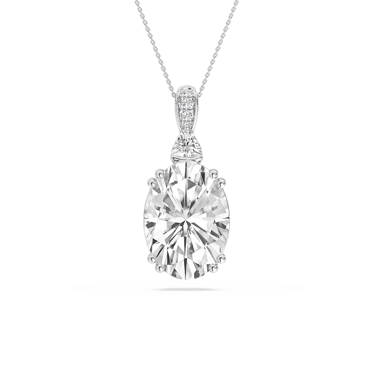 23 ²⁄₃ ctw Oval Lab Grown Diamond Double Prong Pendant - 18 Inches - Signature Collection