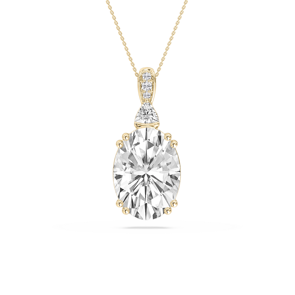23 ²⁄₃ ctw Oval Lab Grown Diamond Double Prong Pendant - 18 Inches - Signature Collection