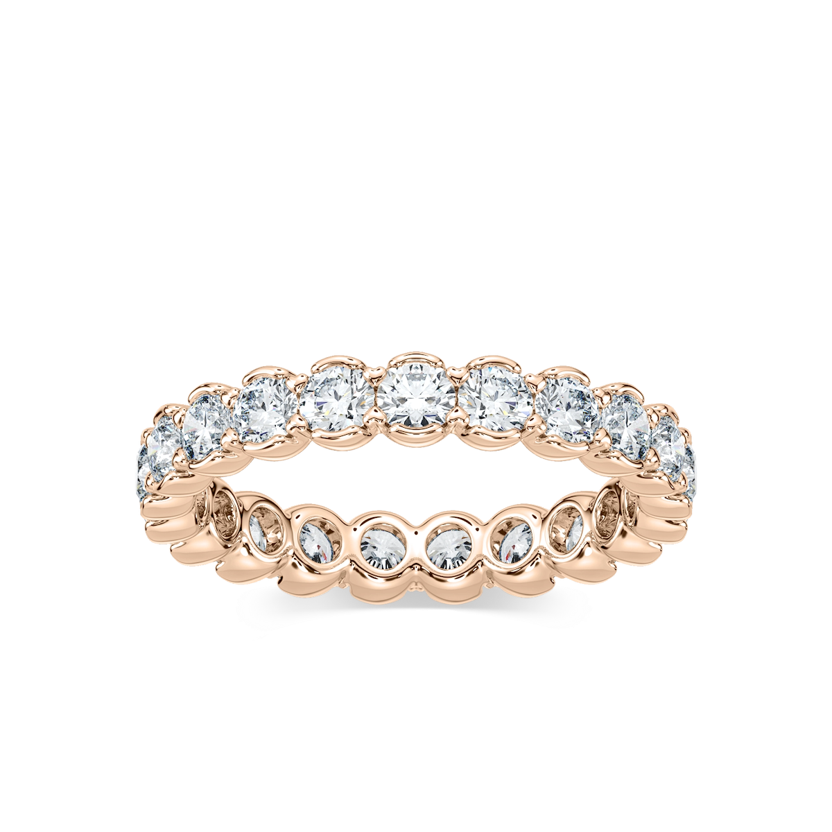 Audrey 2 ctw Round Lab Grown Diamond Half Bezel Set Eternity Band
