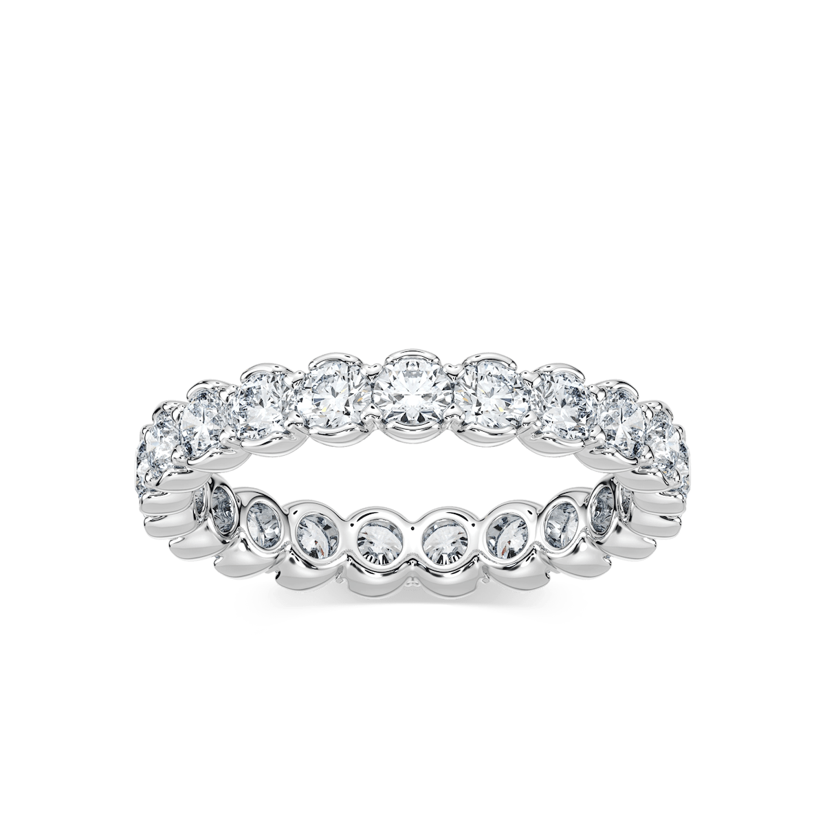 Audrey 2 ctw Round Lab Grown Diamond Half Bezel Set Eternity Band