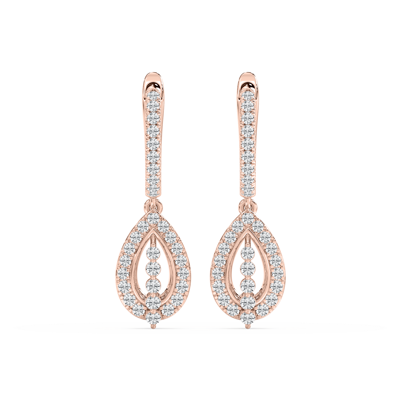 3/4 ctw Round Lab Grown Diamond Leverback Drop Earrings