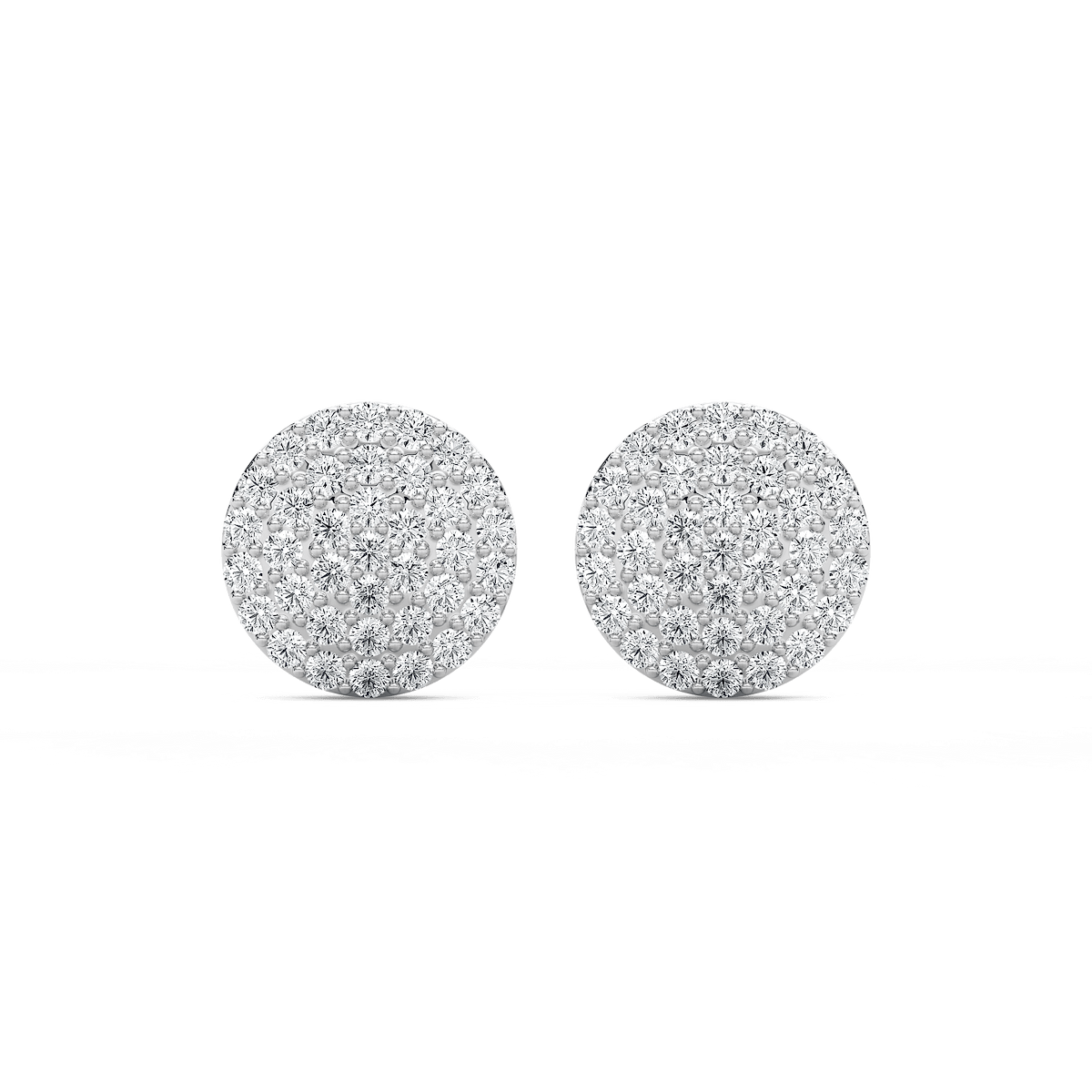 3/4 ctw Round Lab Grown Diamond Pave Dome Stud Earrings