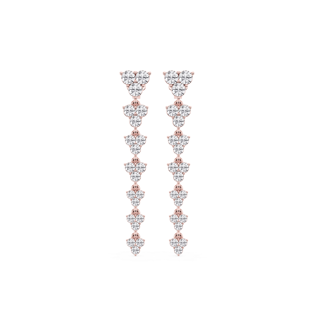 3 ⅔ ctw Round Lab Grown Diamond Cluster Drop Earrings