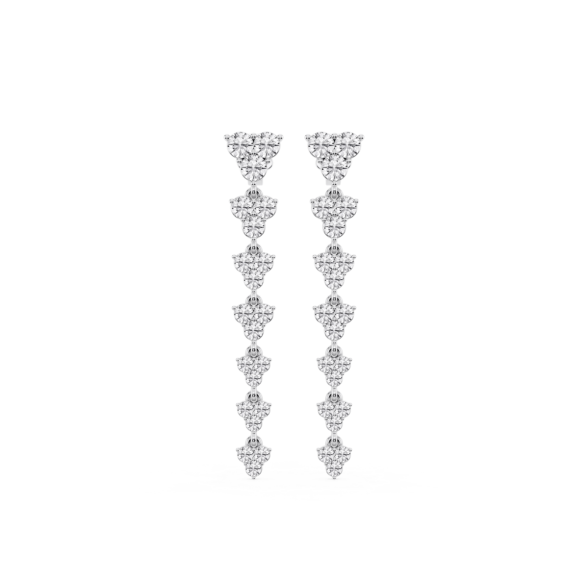 2 ctw Round Lab Grown Diamond Cluster Drop Earrings