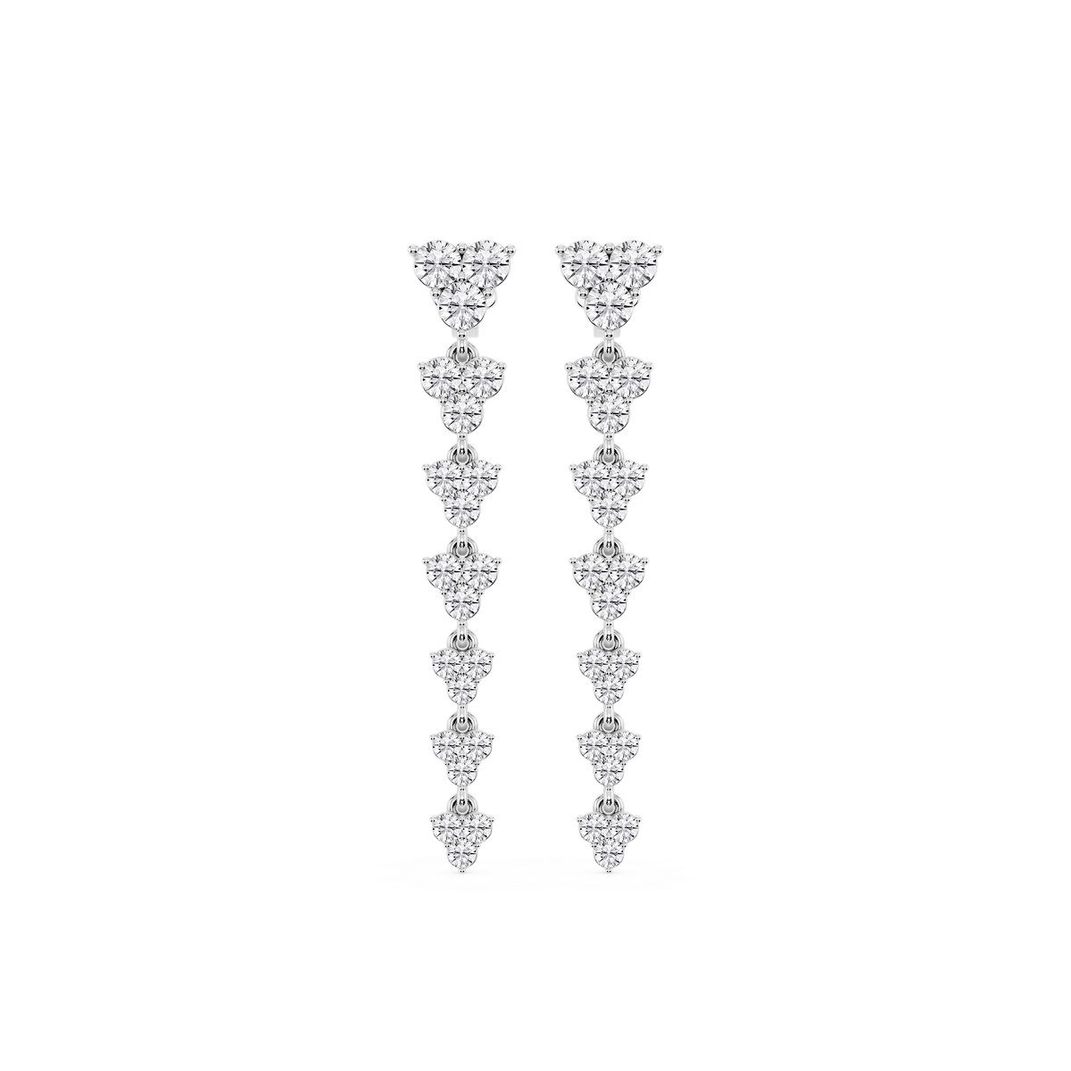 3 ⅔ ctw Round Lab Grown Diamond Cluster Drop Earrings