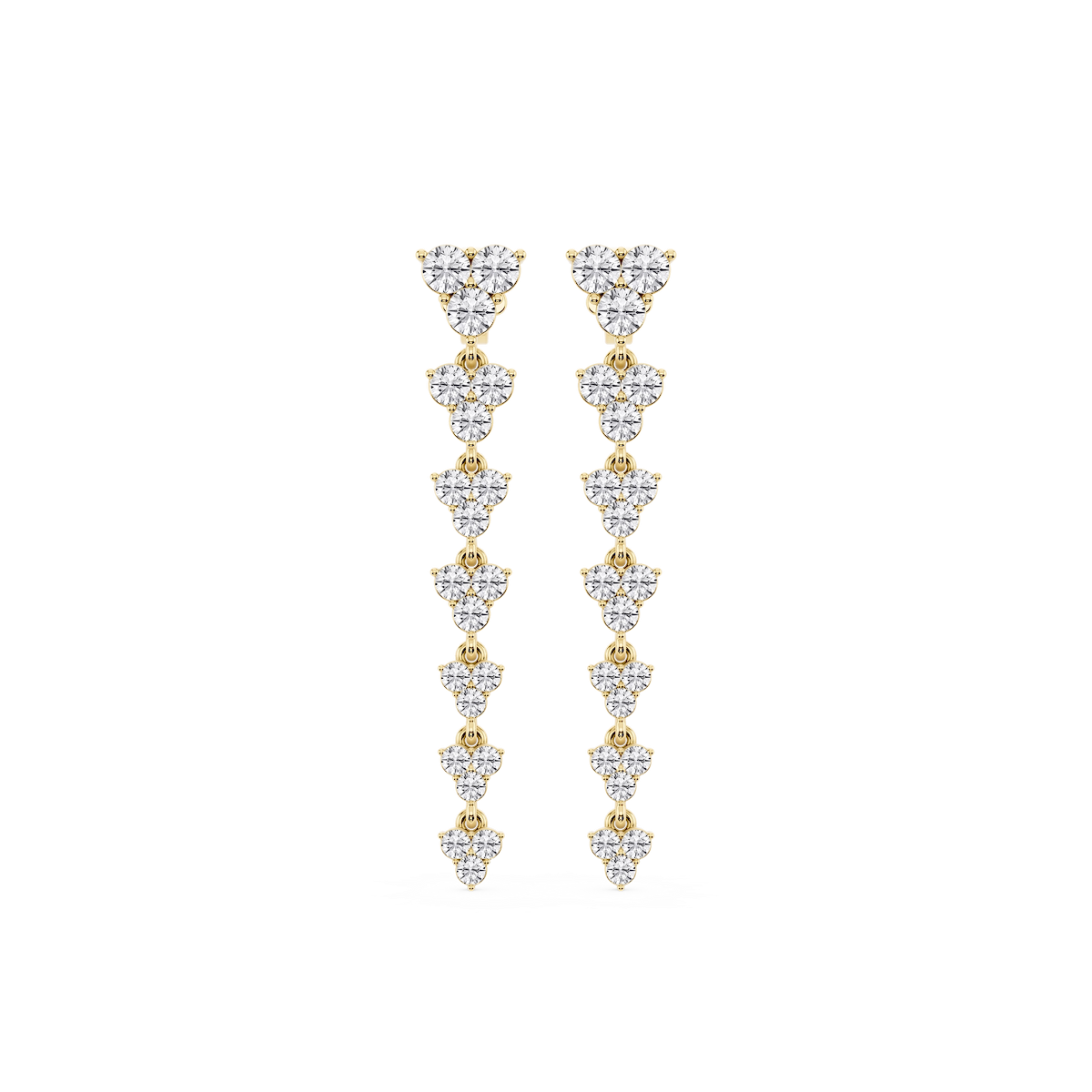 3 ⅔ ctw Round Lab Grown Diamond Cluster Drop Earrings