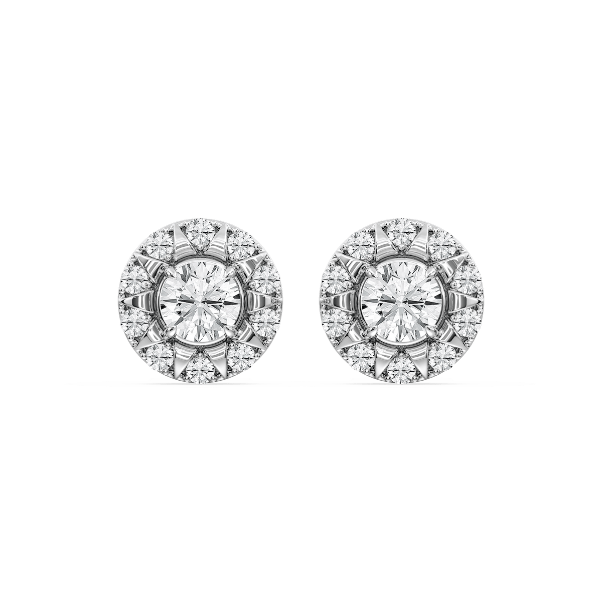3 ctw Round Lab Grown Diamond Halo Stud Earrings