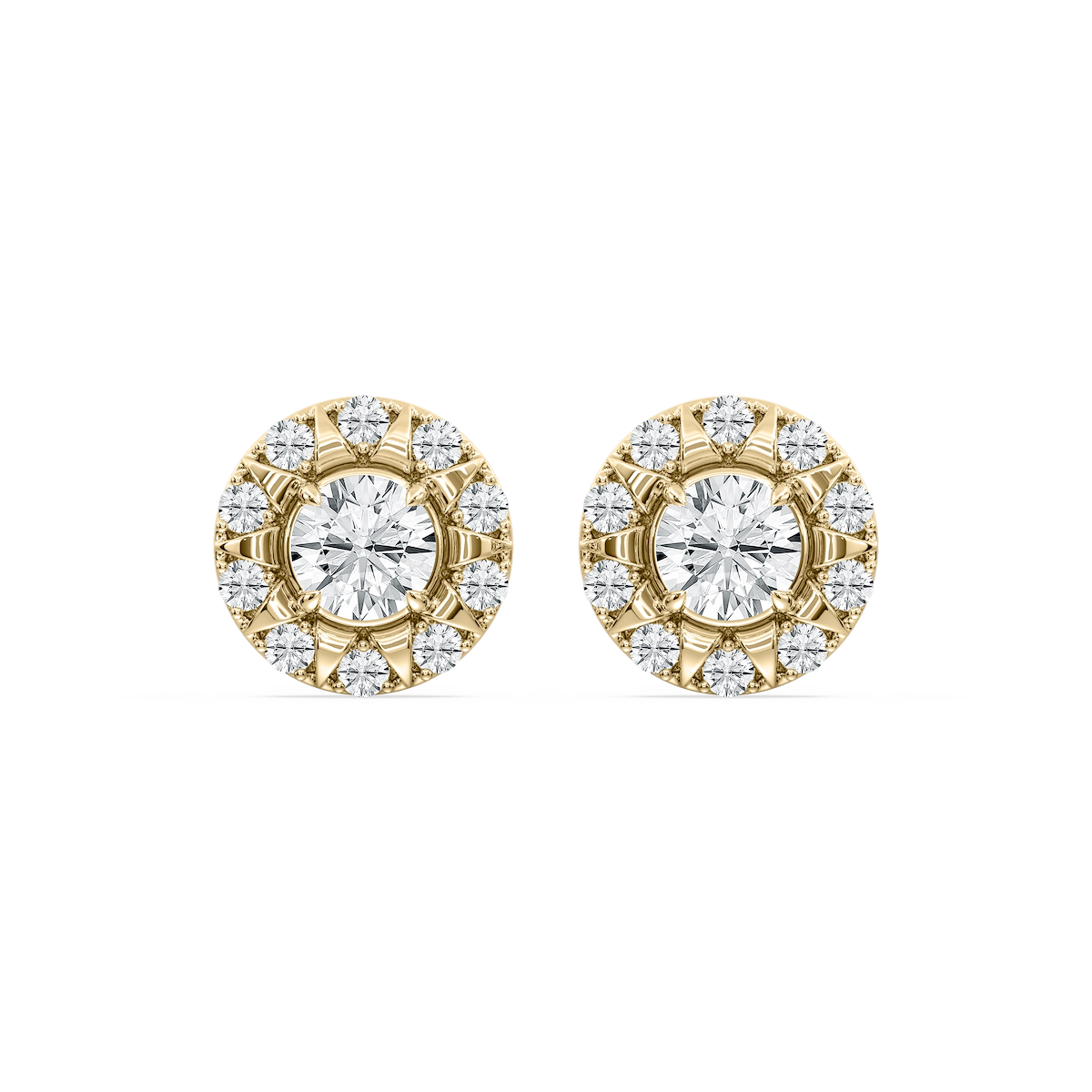 3 ctw Round Lab Grown Diamond Halo Stud Earrings