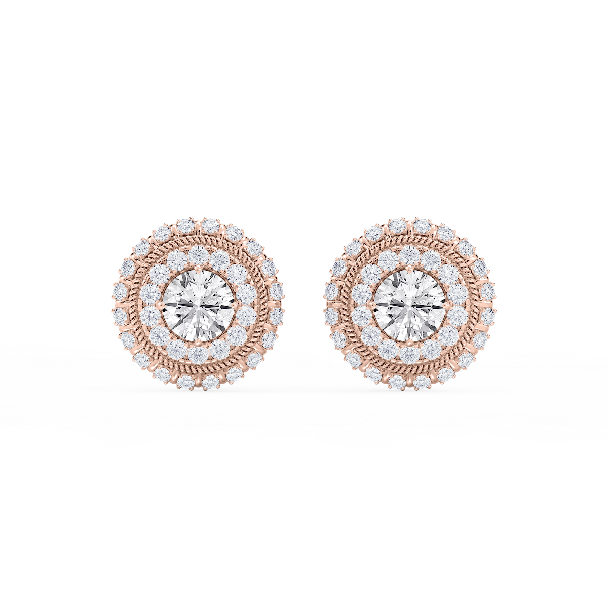 3 ¼ ctw Round Lab Grown Diamond Studs and Rope Halo Jacket Set