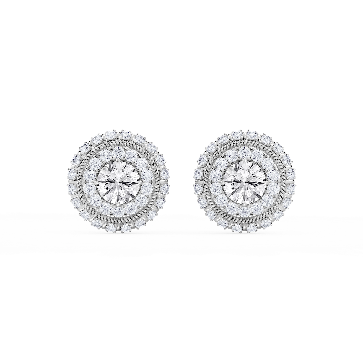 3 ¼ ctw Round Lab Grown Diamond Studs and Rope Halo Jacket Set