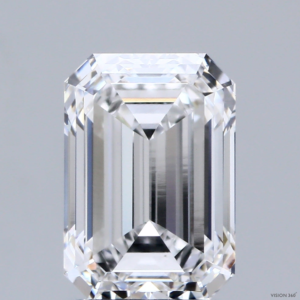 3.00 Carat Emerald Shaped, Ideal Cut, D Color, VS1 Clarity, IGI Certified Lab Grown Diamond