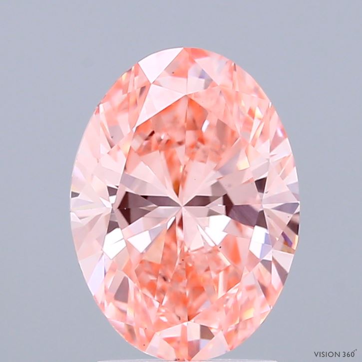 2.00 Carat Oval Shaped, Ideal Cut, FANCY VIVID PINK Color, VS1 Clarity, IGI Certified Lab Grown Diamond