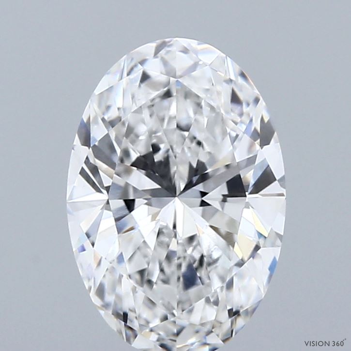 2.06 Carat Oval Shaped, Excellent Cut, E Color, VVS2 Clarity, IGI Certified Lab Grown Diamond