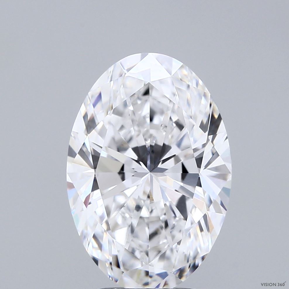 4.00 Carat Oval Shaped, Ideal Cut, D Color, VVS2 Clarity, IGI Certified Lab Grown Diamond