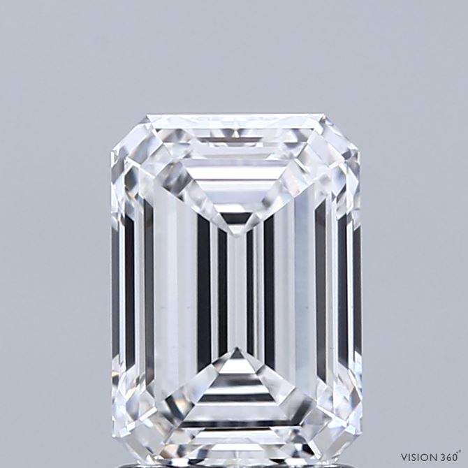 1.61 Carat Emerald Shaped, Ideal Cut, D Color, VS1 Clarity, IGI Certified Lab Grown Diamond