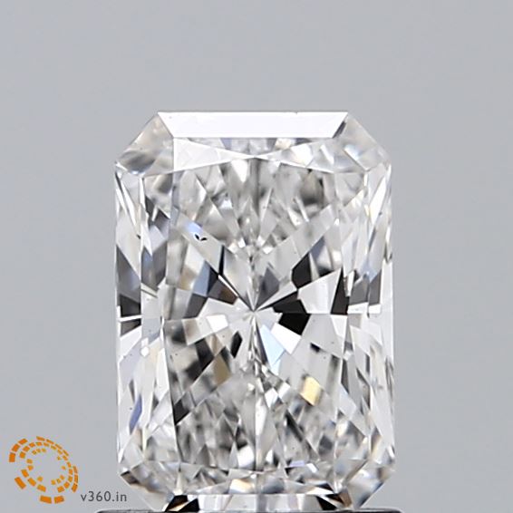 1.04 Carat Radiant Shaped, Ideal Cut, F Color, SI1 Clarity, GCAL Certified Lab Grown Diamond