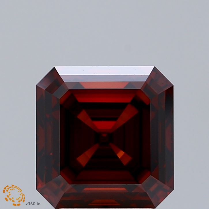 3.12 Carat Asscher Shaped, Ideal Cut, FANCY DEEP ORANGE Color, VS1 Clarity, IGI Certified Lab Grown Diamond