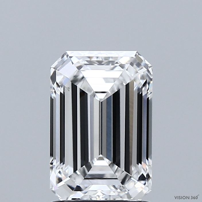 1.68 Carat Emerald Shaped, Ideal Cut, D Color, VS1 Clarity, IGI Certified Lab Grown Diamond