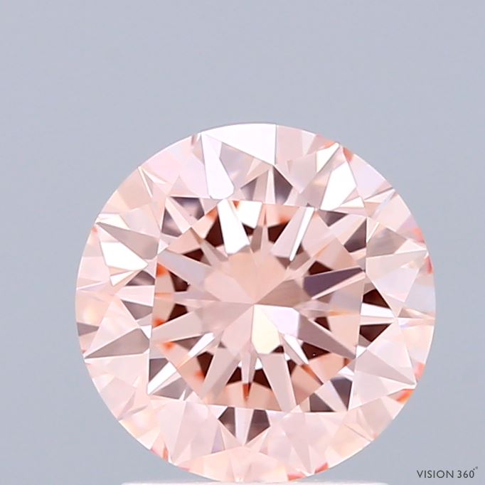 1.89 Carat Round Shaped, Excellent Cut, FANCY INTENSE PINK Color, VS1 Clarity, IGI Certified Lab Grown Diamond