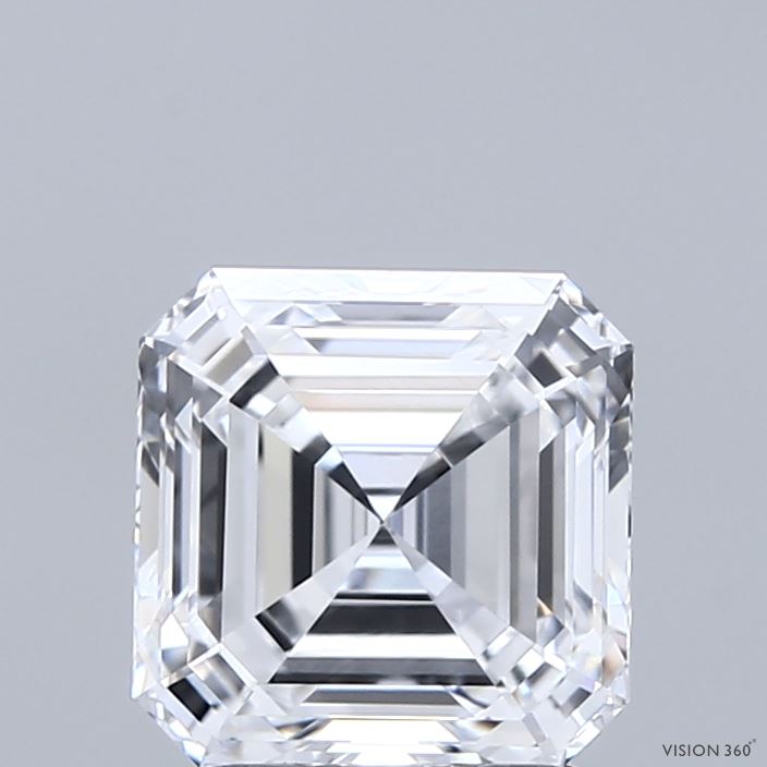 2.09 Carat Asscher Shaped, Ideal Cut, D Color, VVS1 Clarity, IGI Certified Lab Grown Diamond