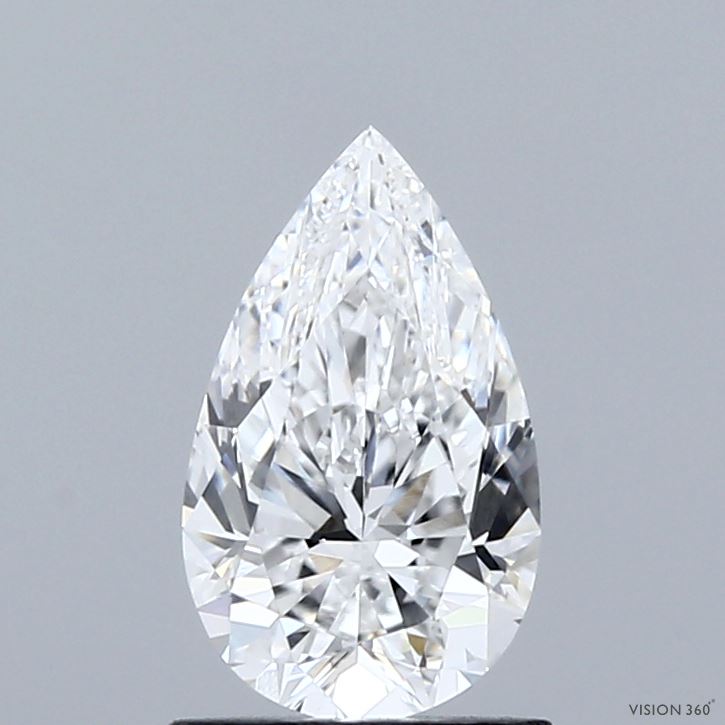 1.09 Carat Pear Shaped, Ideal Cut, D Color, VVS2 Clarity, IGI Certified Lab Grown Diamond
