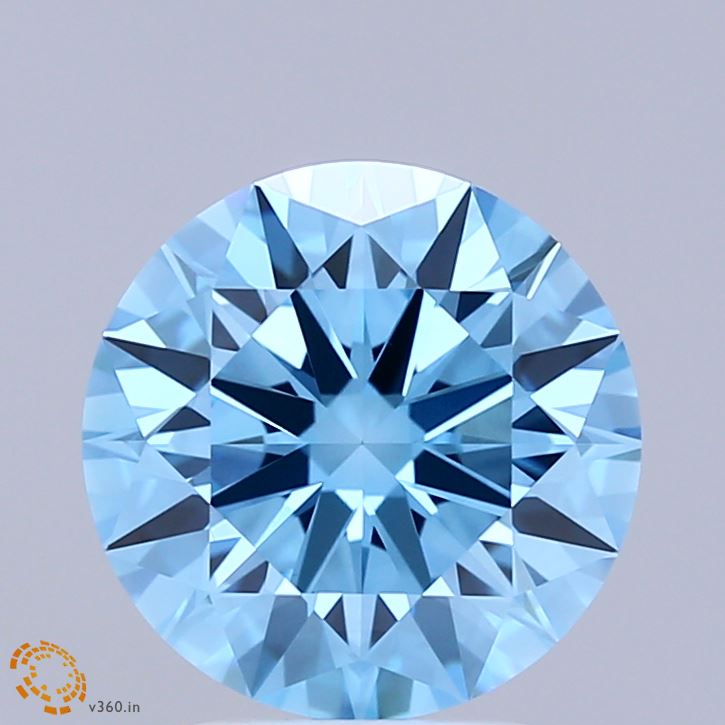 2.88 Carat Round Shaped, Ideal Cut, FANCY VIVID BLUE Color, VS1 Clarity, IGI Certified Lab Grown Diamond